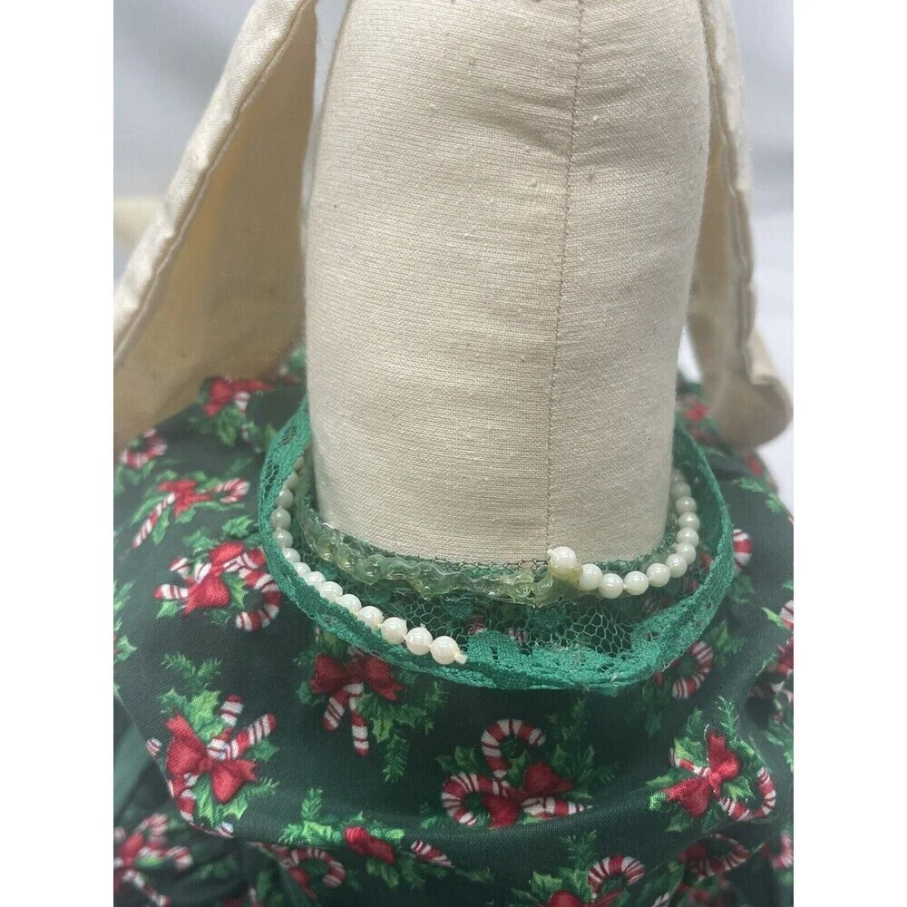 Vintage Bunny Rabbit 26” Handmade Rag Green Clothing Doll Primitive Floppy Ears